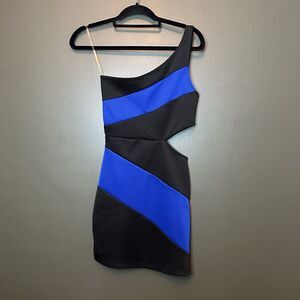Wet Seal Vintage Body on Bandage Cutout Dress Clubbing Black Blue‎ S Small